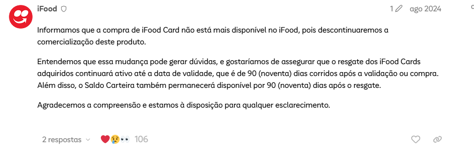 Gift card ifood